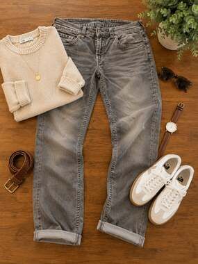 True Religion Ricki Straight Leg Jeans in Grey Wash